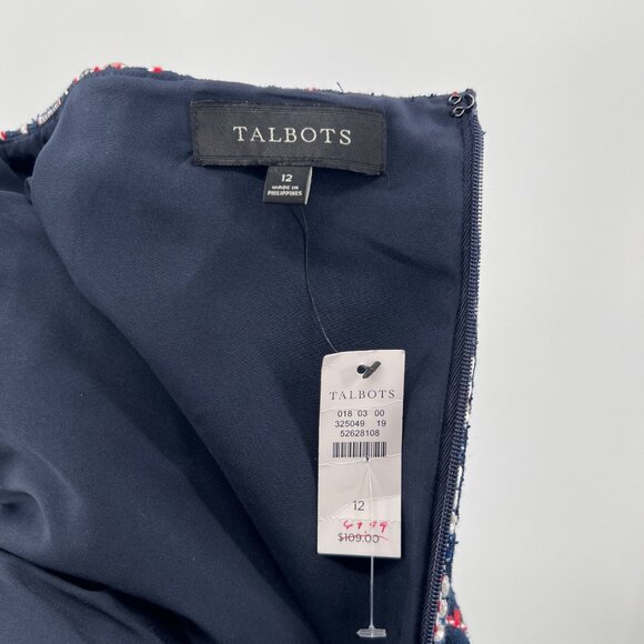 Talbots Office Pencil Skirt Size 12 NWT Navy Faux Wrap Cotton Blend Academia - Picture 6 of 7